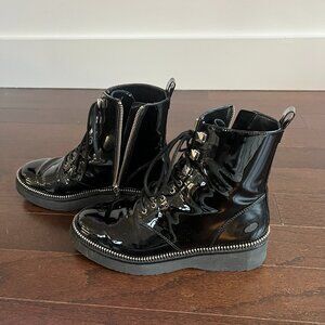 Michael Kors Patent Combat boots Size 8.5